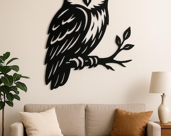 Owl Wall Art decor Wild nature DXF SVG – CNC Plasma Cutting File – Deer and Flowers