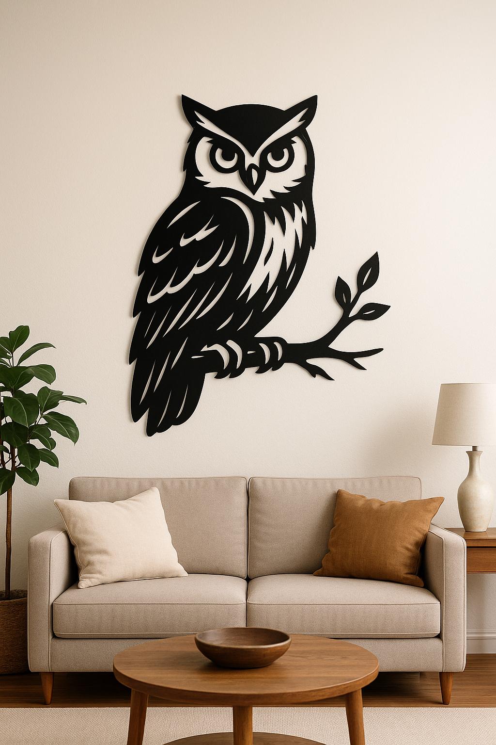 Owl Wall Art decor Wild nature  DXF SVG– CNC Plasma Cutting File – Deer and Flowers