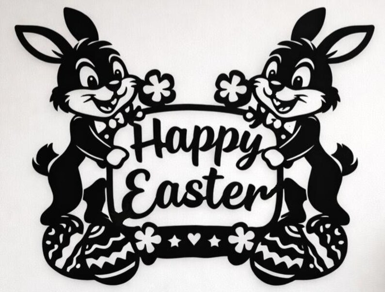 Easter Bunny and Egg DXF SVG– CNC Plasma Cutting File, Vector Bunny Svg ...