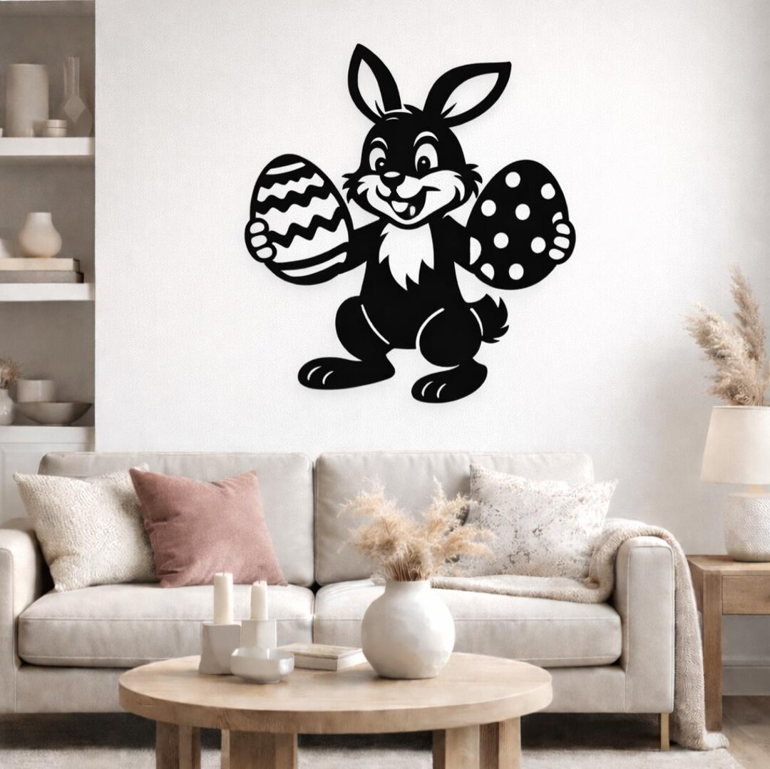 Easter Bunny and Egg DXF SVG– CNC Plasma Cutting File, Vector Bunny Svg ...