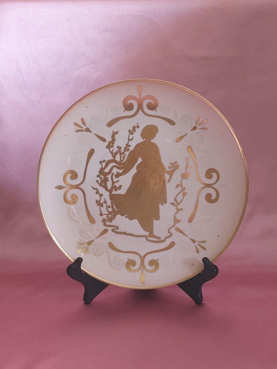 24Kゴールドトリムのヴィンテージイタリア製磁器プレート – Porcellana 