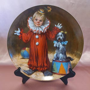 Tommy the Clown – 1982 Collector Plate by John McClelland – Knowles Fine China, RECO – Vintage Circus Series – Limited Edition