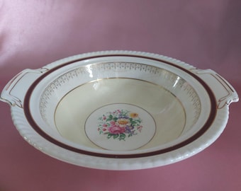 Johnson Bros Ironstone Serving Bowl | Vintage English Floral Bowl, c.1930s