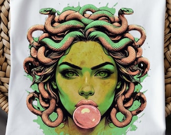 Maglietta Medusa Comfort Colors, camicia Bubblegum Mythology.