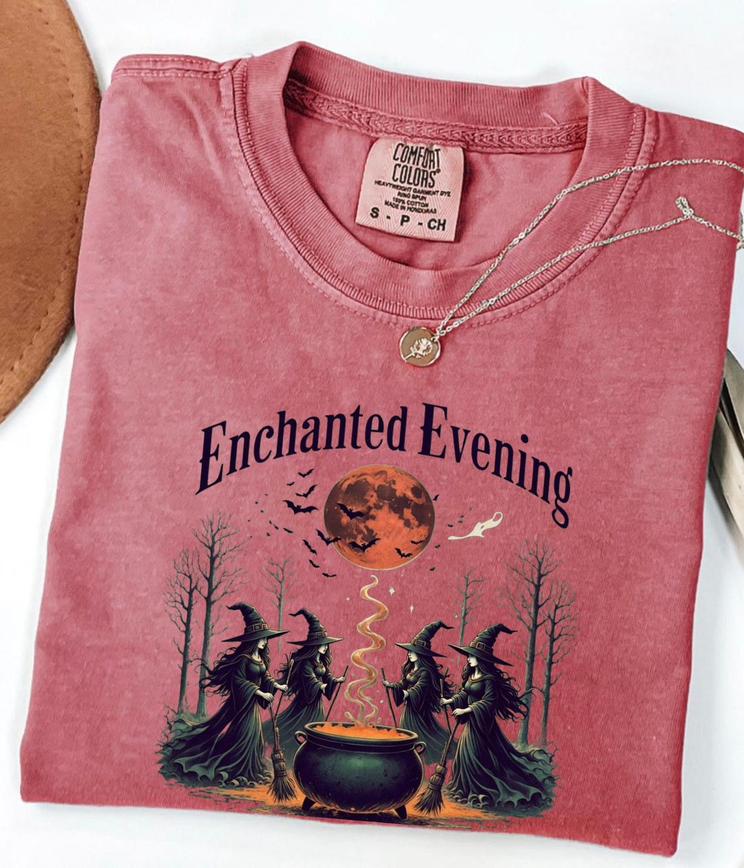 Comfort Colors Enchanted Evening Witch Shirt, Spooky Halloween Tee - Etsy