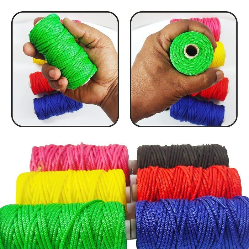 Braided Nylon Macrame Cord: 2mm, 6 Colors, 180 Meters Total - Etsy