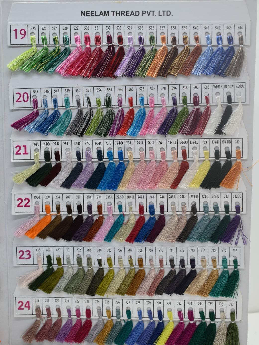 Pack of 480 Shade Card Telephone Embroidery Yarns Rayon Multicolor Embroidery Thread Matching 2 x 22 x 31 cm
