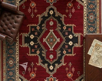 Hand-Knotted Rug, Hand-Made, Wool, Antique, Turkish Vintage Rug for Living room.
