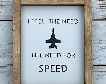 Hand Painted Rustic Sign "Need for Speed"