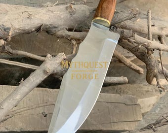 Handcrafted Tristan Ludlow Knife with Stag Handle and Leather Sheath