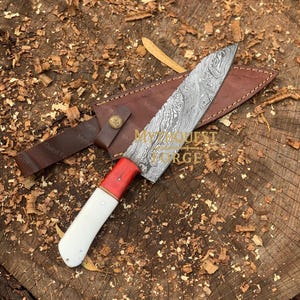Damascus Handmade Chef Knife Damascus Knife  Resin Handle Elegant Birthdat Gift Damascus Chef Knife Wedding Gift For women