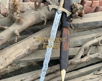 Once Upon a Time Excalibur Inspired Prop • Emma & Killian Engraved • 37" Display Collectible with Scabbard