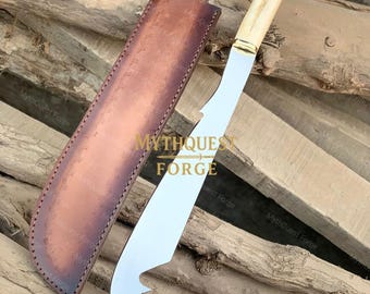 Handmade Predator 2 Replica Knife with Bone-Style Handle