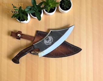 Handcrafted Chopping Cleaver Knife – Wooden Handle, Durable Kitchen Tool