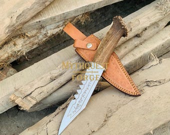 Supernatural Replica Knife: Ruby's Knife with Stag Handle & Leather Sheath