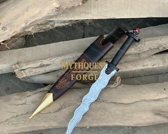 Once Upon a Time  Inspired Prop Rumpelstiltskin Engraved Dark One Dagger Display Collectible with Scabbard