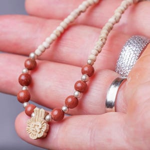 Pure Tulasi mala 1 round with Original style and Radhe name pendant  -Handmade tulsi kanthimala Hare Krishna mala.
