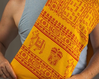 Khadi Cotton Harinama Chadr: Scialle Hare Krishna Mahamantra