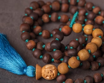 Tulasi Japa Mala – 108 Beads with Radhe Guru Bead | Handmade Meditation & Prayer Beads