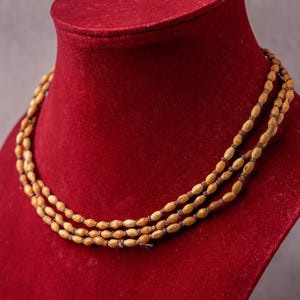 Pure Tulasi mala  3 round with Original style   -Handmade tulsi kanthimala Hare Krishna mala.