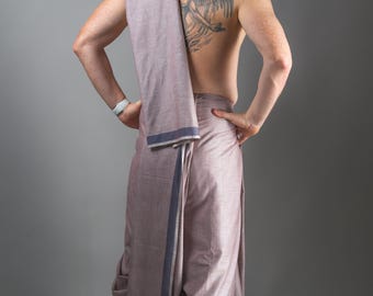 Khadi Cotton Dhoti Chadar Set Hindu Puja Clothing