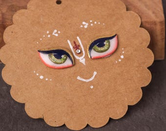 Krishna Deity Eyes: Govardhan Shaligram Attributes, 1.8cm