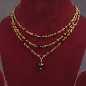 Pure  SIlver Tulasi mala  3 round with Original style   -Handmade tulsi kanthimala Hare Krishna mala.