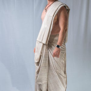 Set Dhoti in pura seta: abbigliamento spirituale in stile Krishna con regalo immagine 9