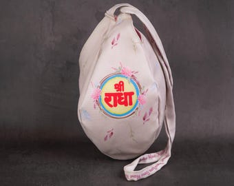 Sri Radhe Japa Bag: Hare Krishna Prayer Beads, Durable Cotton Blend