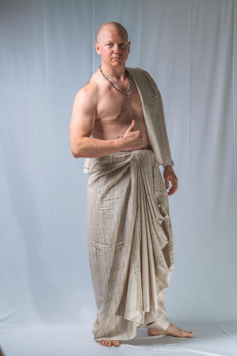 Set Dhoti in pura seta: abbigliamento spirituale in stile Krishna con regalo immagine 5
