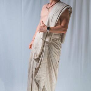 Set Dhoti in pura seta: abbigliamento spirituale in stile Krishna con regalo immagine 4