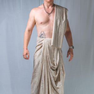 Set Dhoti in pura seta: abbigliamento spirituale in stile Krishna con regalo immagine 10