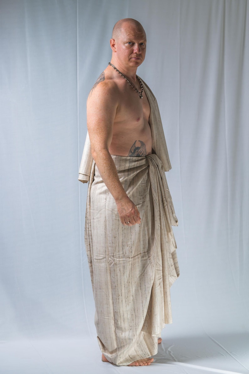 Set Dhoti in pura seta: abbigliamento spirituale in stile Krishna con regalo immagine 7