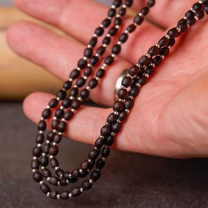 Pure Tulasi mala  3 round with Original style   -Handmade tulsi kanthimala Hare Krishna mala.