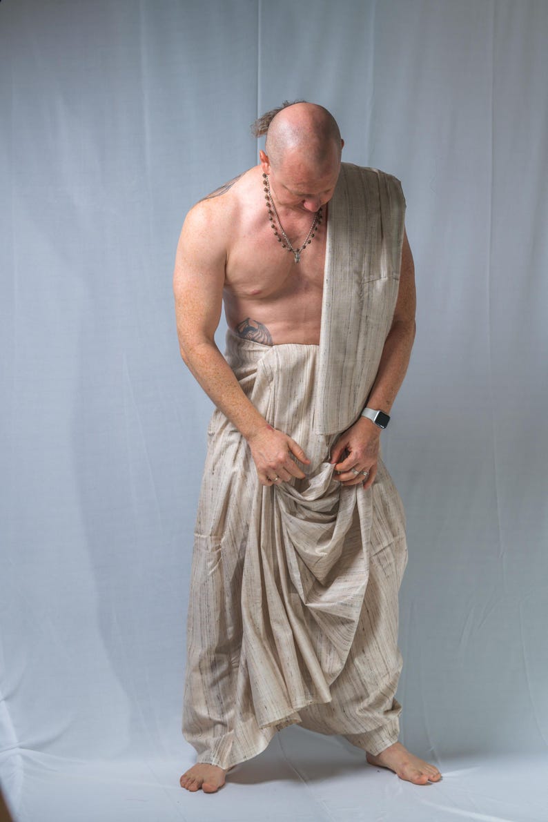 Set Dhoti in pura seta: abbigliamento spirituale in stile Krishna con regalo immagine 11