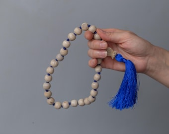 Stilvolle Tulasi Japa Mala Meditationsperlen, 27 Perlen, Hare Krishna