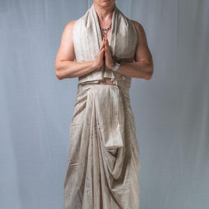 Set Dhoti in pura seta: abbigliamento spirituale in stile Krishna con regalo immagine 13