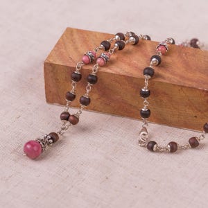 Unisex Original  Pure Silver Tulasi mala 1 round  - Handmade tulsi kanthimala Hare Krishna mala.