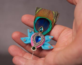 Exquisite Decorative Peacock Feather for Lord Krishna to decorate your altar, a Krishna-style Altar