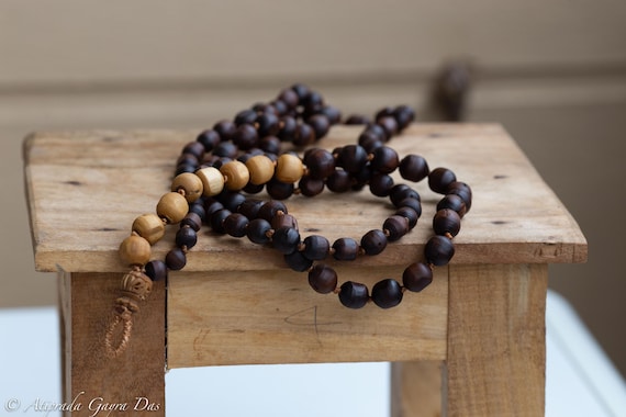 Handcrafted Tulasi Japa Mala: 108 Beads, Holy Basil, Mayapur