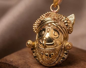 Colgante Panchaloha Jagannath / Amuleto de protección del Señor del Universo / Joyería védica de cinco metales