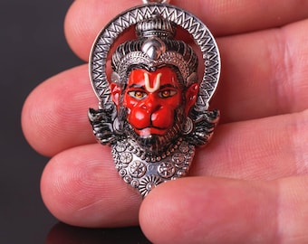 Sterling Silver Hanuman Pendant: Handmade Spiritual Jewelry