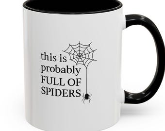 Spooky Spider Coffee Mug: Halloween Accent Mug, Fun Kitchen Decor