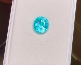 Turmalina Paraíba natural de 8 x 10 mm, talla ovalada, color azul neón, gema suelta, color azul eléctrico, ideal para anillos de compromiso de lujo y joyas llamativas.