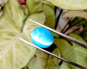 Piedra preciosa de ojo de gato azul: cabujón ovalado para joyería