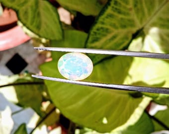 Ópalo etíope natural, cabujón ovalado de 10 x 8 mm, piedra preciosa suelta de ópalo Welo de calidad AAA con multicapa para la fabricación de anillos y joyas.