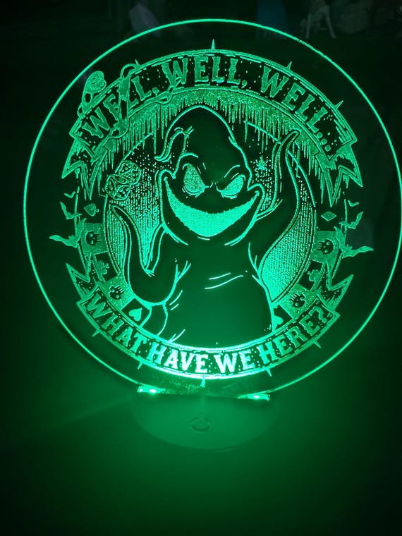 Boogie man Nightlight - color changing LED Acrylic Display Festive Halloween Fall Autumn Spooky Decor light Night Before Christmas villain