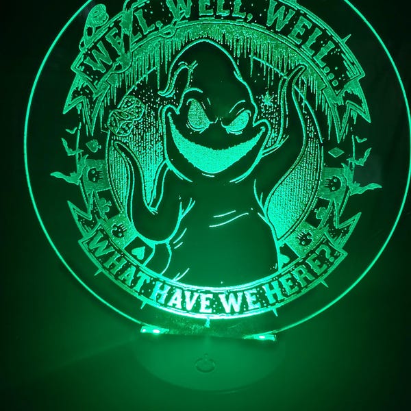 Boogie man Nightlight - color changing LED Acrylic Display Festive Halloween Fall Autumn Spooky Decor light Night Before Christmas villain