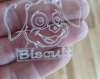 custom laser engraved clear acrylic dog pet collar ID tag personalized with your name