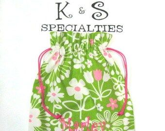 Personalized Monogrammed Drawstring Bag for Girly  Girls/Treasures-A Great Gift Idea